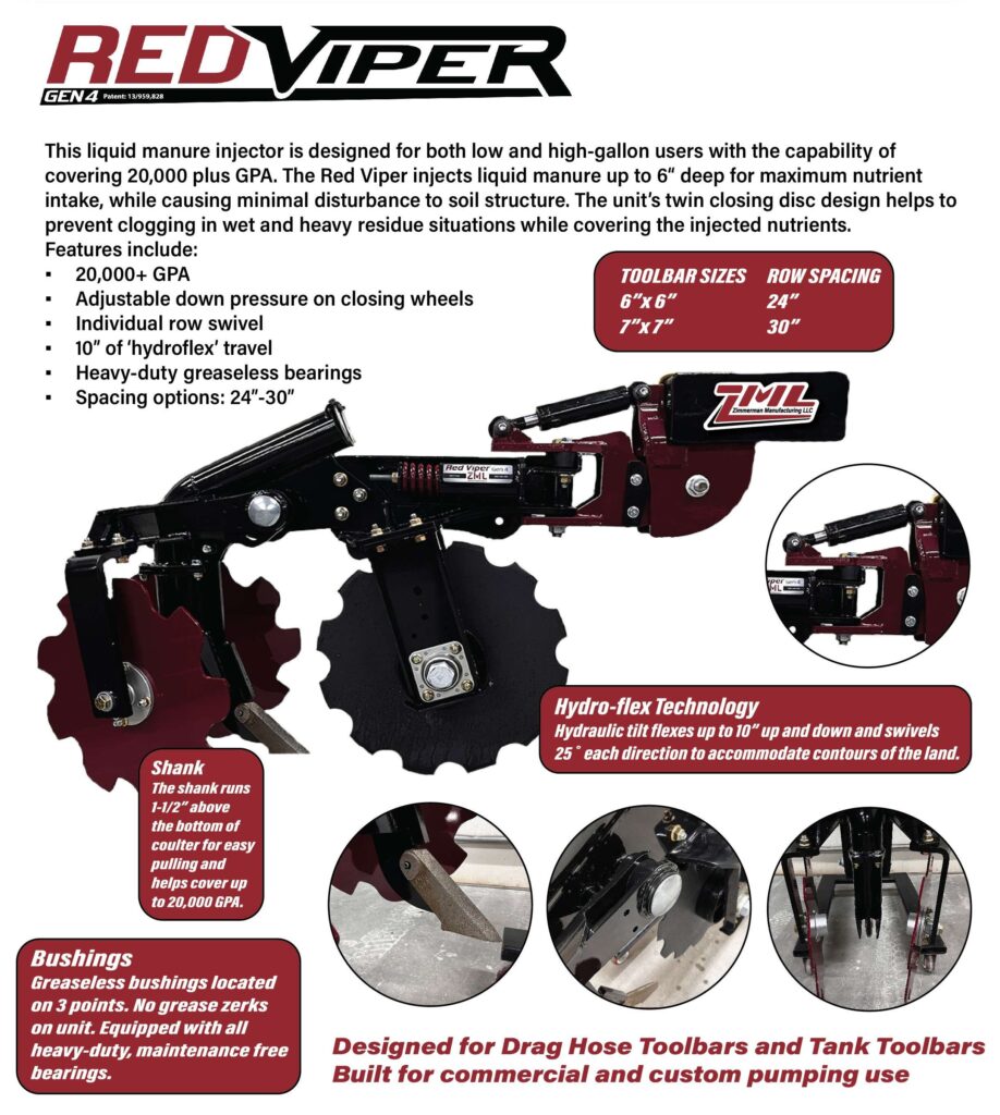 Red Viper Manure injection row unit